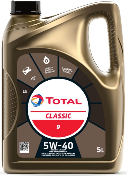 Масло моторное синтетическое Total 213696 Classic 9 5W-40, 5л