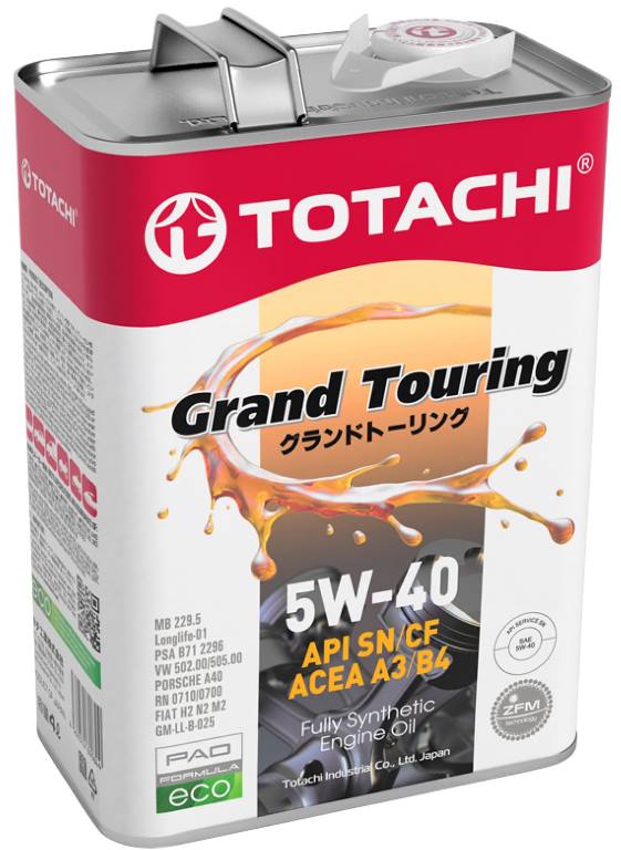 Масло моторное синтетическое Totachi 11904 Grand Touring Fully Synthetic SN 5W-40, 4л