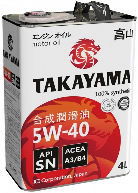 Масло моторное синтетическое Takayama 605045 Motor Oil SN 5W-40, 4л