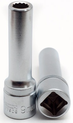Головка торцевая Сервис Ключ 77909, глубокая, 12-гранная, 9 мм 