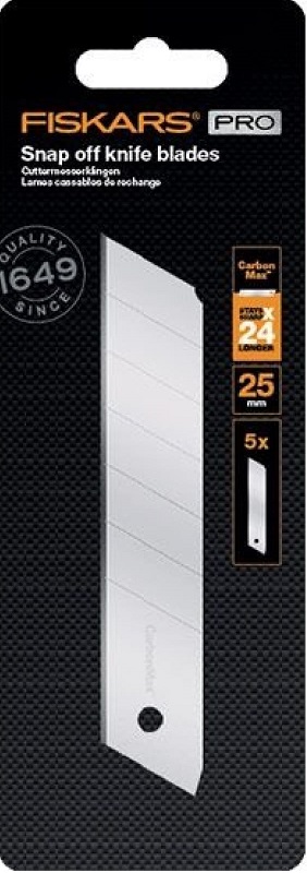 Лезвия сменные для ножа FISKARS 1027233 CarbonMax, 25 мм, 5 штук