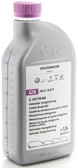 Жидкость охлаждающая VAG G A13 774 M2 Coolant Ready Mix G13, фиолетовая, 1.5л