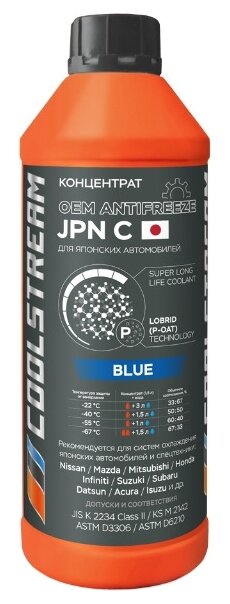 Жидкость охлаждающая Coolstream CS-011014-C JPN C, синяя, 1.5л