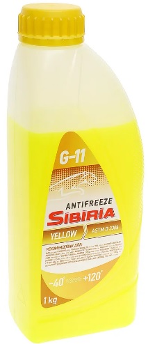 Жидкость охлаждающая Sibiria 800263 ANTIFREEZE, жёлтая, 0.9л
