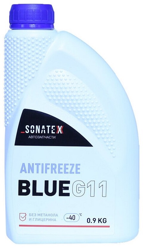 Жидкость охлаждающая Sonatex 102619 Antifreeze G11, синяя, 0.8л
