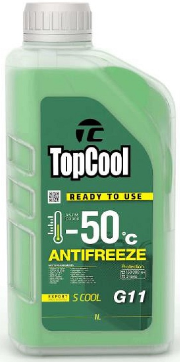 Жидкость охлаждающая TopCool Z0023 Antifreeze S cool -50, зелёная, 1л