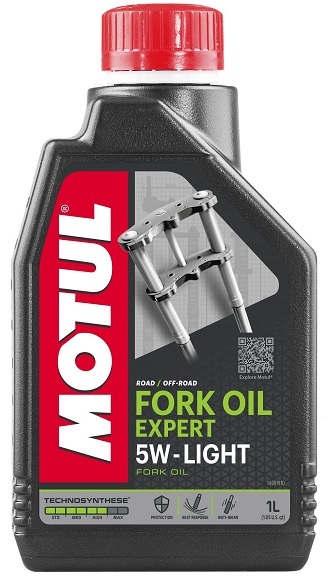 Масло для вилок и амортизаторов полусинтетическое Motul 101142 Fork Oil Expert light 5W, 1л