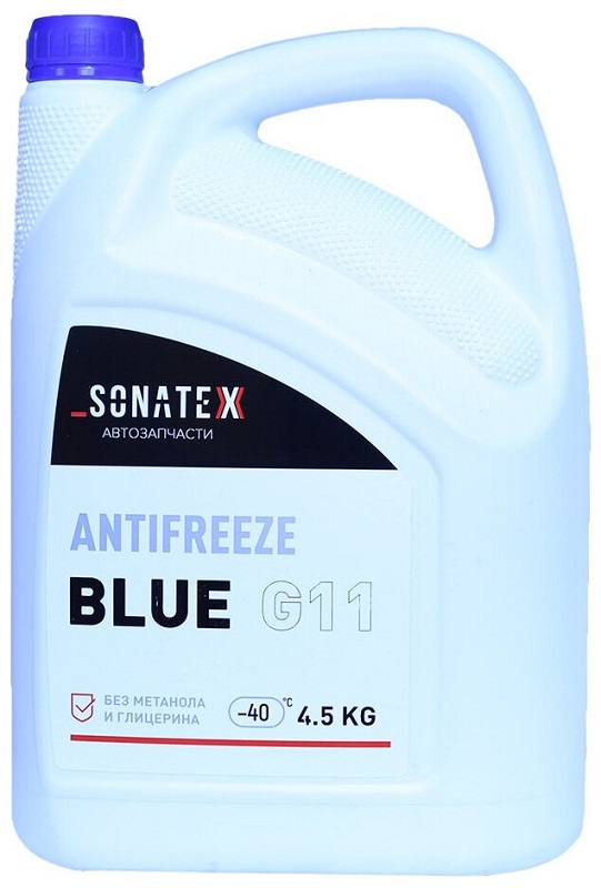 Жидкость охлаждающая Sonatex 102620 Antifreeze G11, синяя, 4л