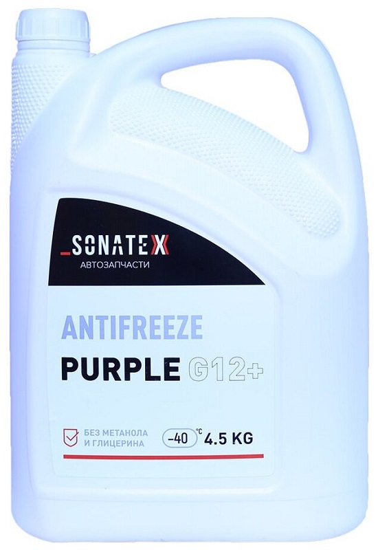 Жидкость охлаждающая Sonatex 102632 Antifreeze G12+, фиолетовая, 4л