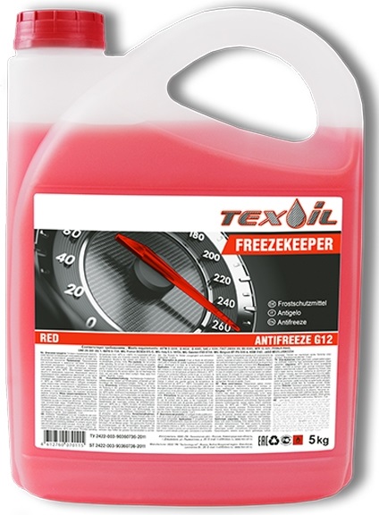 Жидкость охлаждающая Texoil ОЖ30111 Freezekeeper Red G12, красная, 4.5л