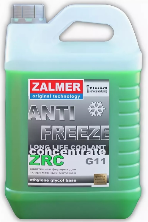 Жидкость охлаждающая ZALMER ZR01G005 Antifreeze ZRC G-11, зелёная, 4.5л