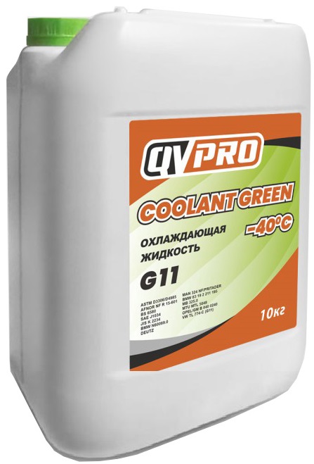 Жидкость охлаждающая QVPRO 4603766038353 Coolant Green -40C G11, зелёная, 9.32л