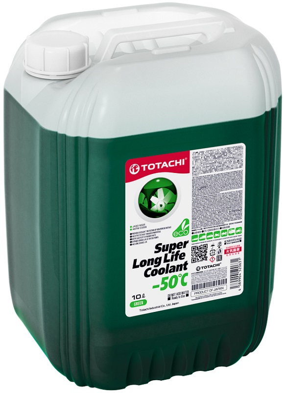 Жидкость охлаждающая Totachi 4589904520631 Super Long Life Coolant -50, зелёная, 10л