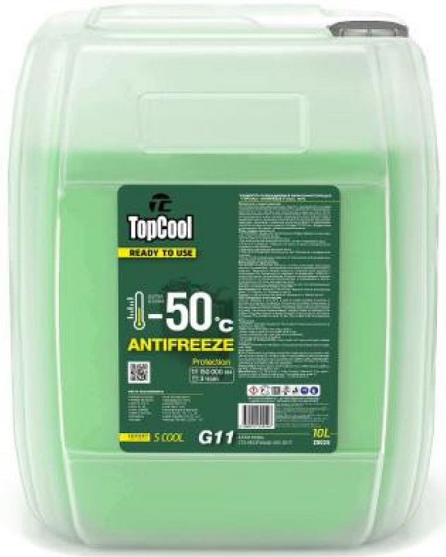 Жидкость охлаждающая TopCool Z0019 Antifreeze S cool -40, зелёная, 10л