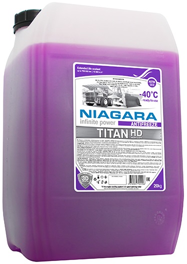 Жидкость охлаждающая низкозамерзающая Niagara 001 001 020 013 titan hd-40, 20кг