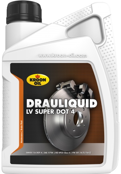 Жидкость тормозная Kroon oil 33820 DOT 4, Drauliquid-LV Super, 1л