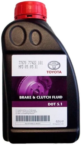 Жидкость тормозная Toyota 08823-80005-EE DOT 5.1, Brake & Clutch Fluid, 0.5л