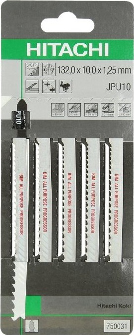 Набор пилок для лобзика универсальных Т345XF Hitachi 750031, 5 штук