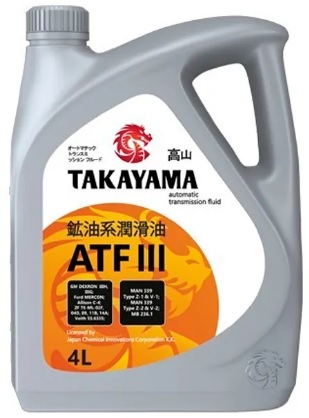 Масло трансмиссионное Takayama 605519 ATF III, 4л