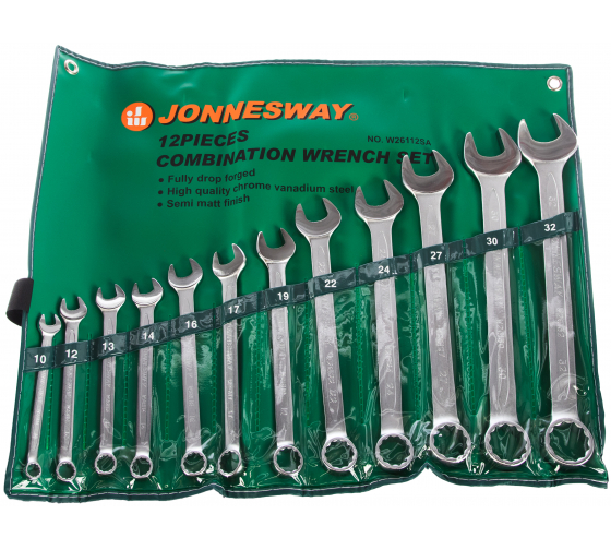 Набор комбинированных ключей Jonnesway W26112SA (10-32мм, 12 предметов)