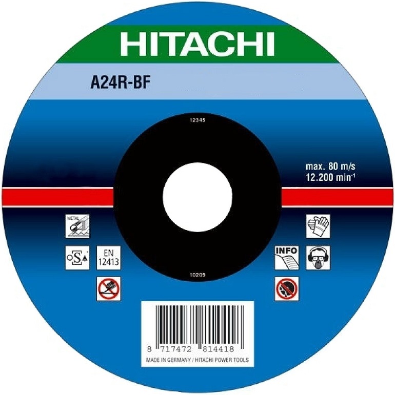 Диск отрезной A24R по металлу Hitachi 752525, 230х3х22.2 мм