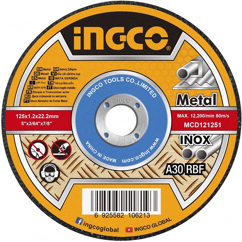 Круг отрезной INGCO MCD121251, 125х1.2х22 мм