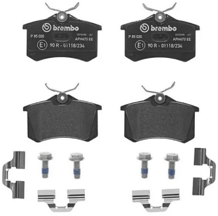 Колодки тормозные дисковые задние AUDI A2, A3, A4, A4, A6, A8 Brembo P 85 020   