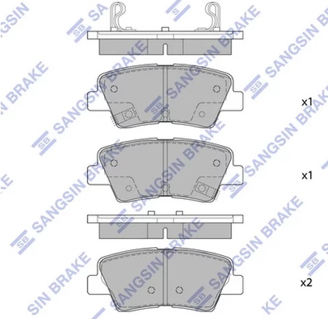 Колодки тормозные дисковые задние HYUNDAI Solaris 10 Hi-Q - SANGSIN BRAKE SP1401