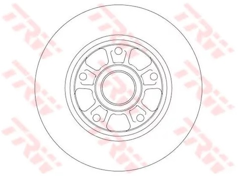 Диск тормозной задний Renault Fluence, Megane III TRW DF 6182, D=260 мм