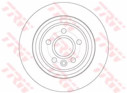 Диск тормозной задний VOLVO S60 II, S80 II TRW DF 6187, D=302 мм