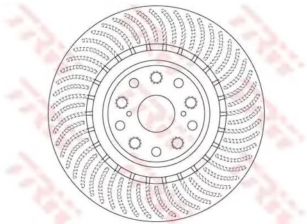 Диск тормозной передний Lexus LS TRW DF 6489S, D=357 мм