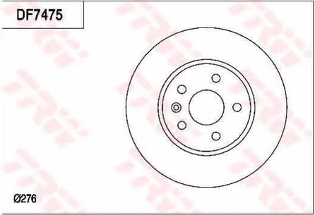 Диск тормозной передний Chevrolet Aveo, Cruze, Opel Astra TRW DF 7475, D=276 мм