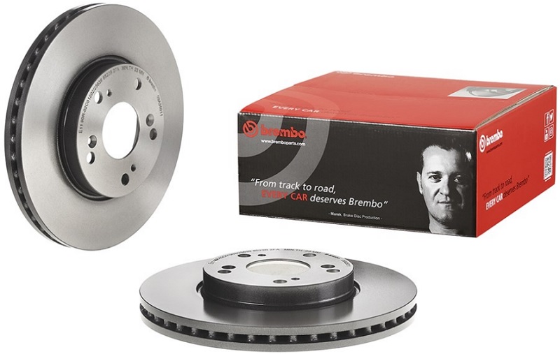 Диск тормозной передний Honda Accord VII Brembo 09.A350.11, D=280 мм