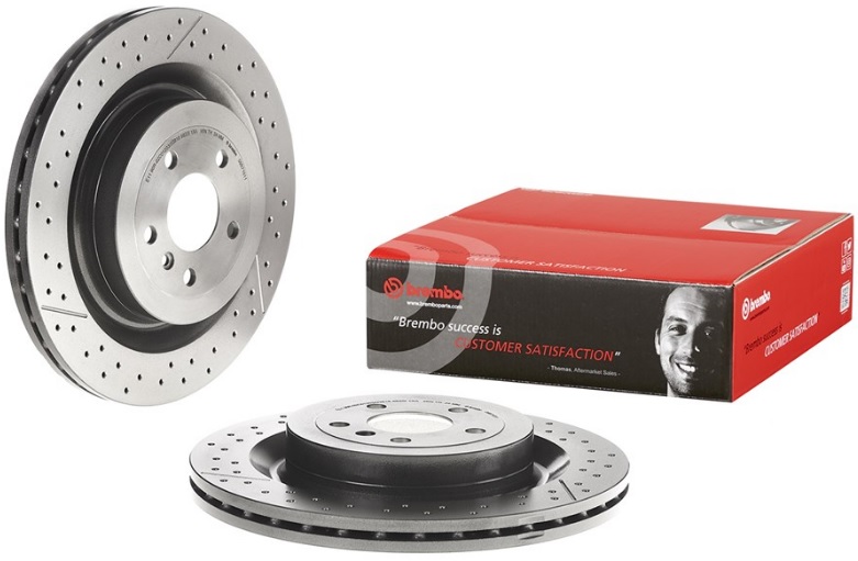 Диск тормозной задний Mercedes-Benz Brembo 09.B710.11, D=345 мм