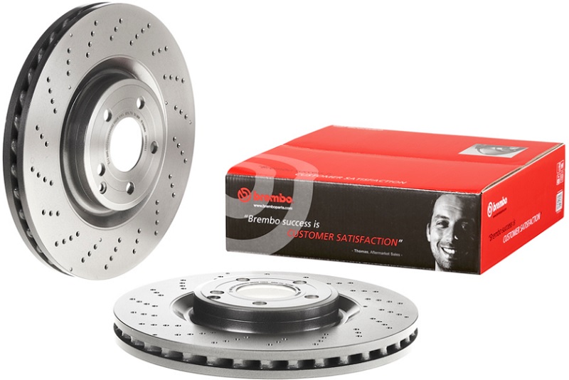 Диск тормозной передний Mercedes CLS Brembo 09.B855.51, D=344 мм