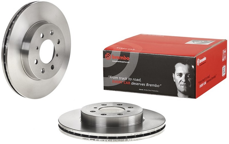 Диск тормозной передний Honda Civic IV, V, VI, CR-X II, III Brembo 09.5509.14, D=262 мм