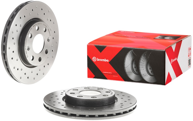 Диск тормозной передний Fiat GRANDE PUNTO 199, Punto, Opel Adam, Corsa Brembo 09.5843.3X, D=257 мм