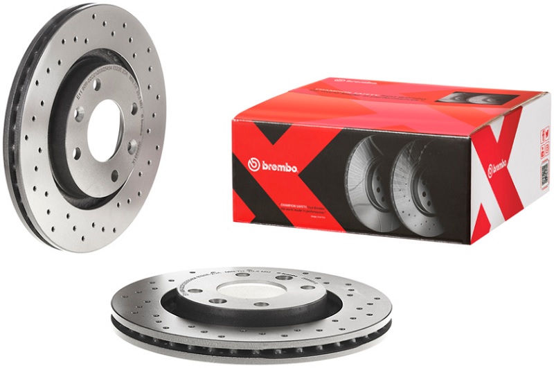 Диск тормозной передний Citroen Berlingo, C4, Peugeot 307 Brembo 09.8695.1X, D=266 мм