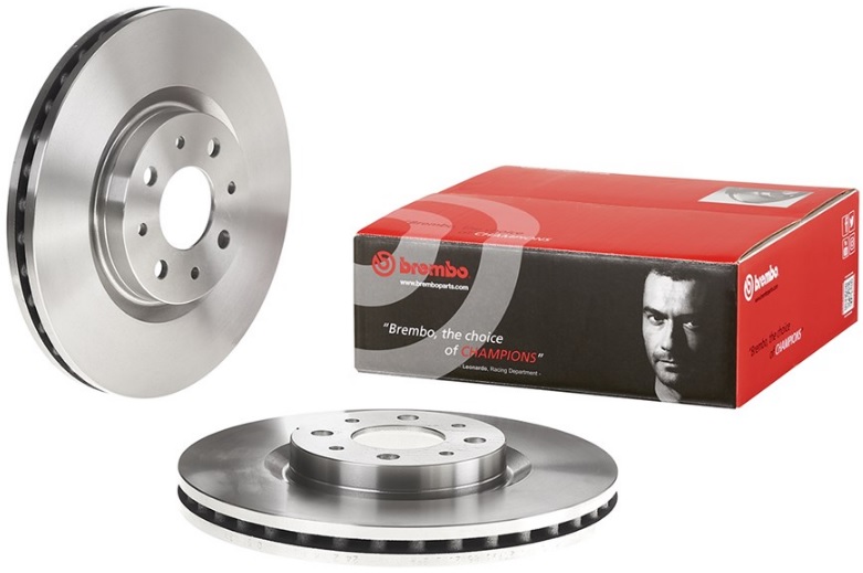 Диск тормозной передний Fiat Bravo, Stilo Brembo 09.5180.30, D=281 мм