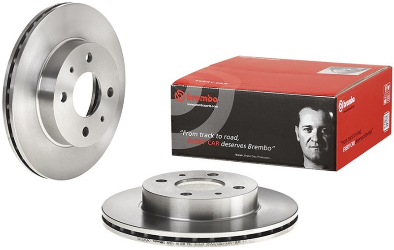 Диск тормозной передний Nissan 100NX, Sunny Brembo 09.5253.10, D=240 мм