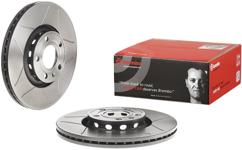 Диск тормозной передний Audi A4, A6 Brembo 09.8690.75, D=312 мм