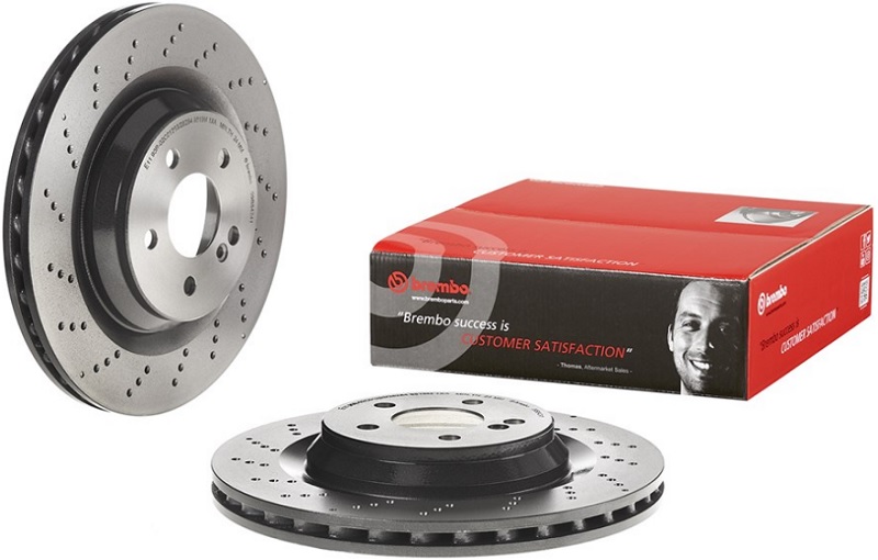 Диск тормозной задний Mercedes SL Brembo 09.B842.41, D=330 мм