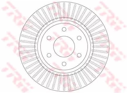Диск тормозной передний Nissan NP300, Pathfinder TRW DF 6416, D=296 мм