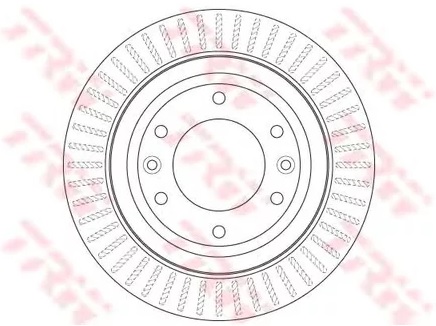 Диск тормозной задний Hyundai H-1 TRW DF 6350, D=324 мм