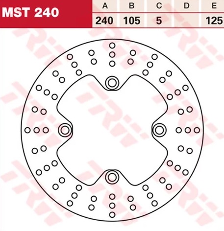 Диск тормозной TRW MST 240, D=240 мм