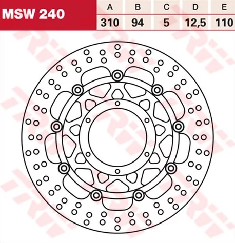 Диск тормозной TRW MSW 240, D=310 мм