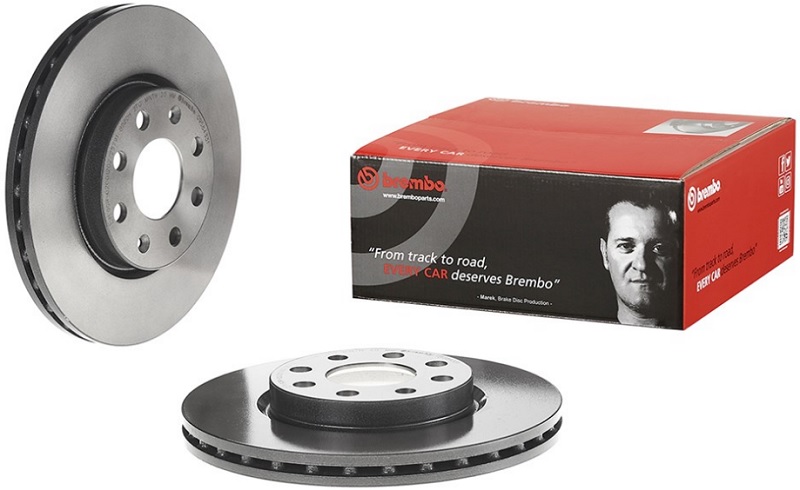 Диск тормозной передний Fiat GRANDE PUNTO, Punto, Opel Adam, Corsa Brembo 09.5843.31, D=257 мм