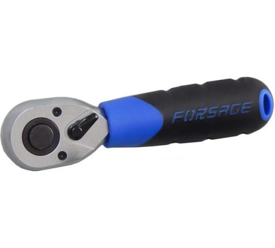 Трещотка реверсивная короткая с резиновой ручкой Forsage F802319
