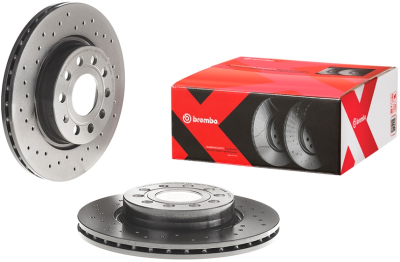 Диск тормозной передний Skoda Octavia, VW Golf, Jetta Brembo 09.9167.1X, D=280 мм