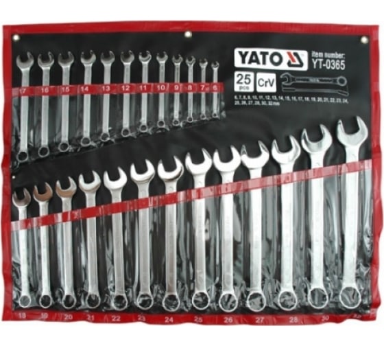 Набор комбинированных ключей САТИН YATO YT0365 (6-32 мм 25 шт)